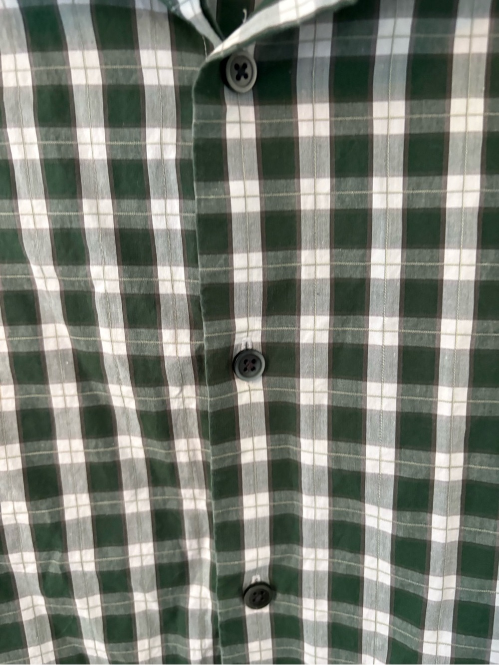 Express Men’s Dress Shirt Plaid Green/gray Long Sleeve Fitted Sz L (16-16 1/2) - Picture 4 of 8